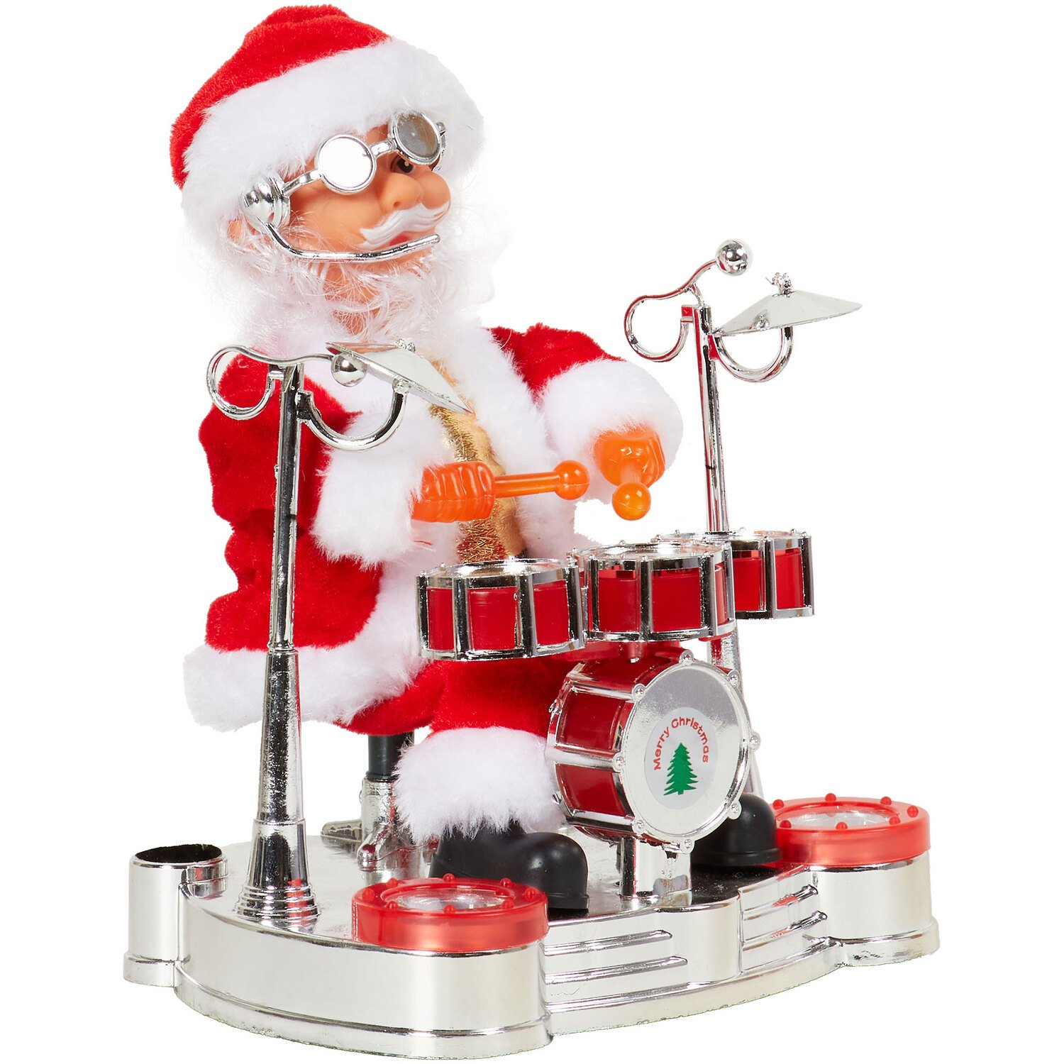Animated Musical Santa Piano / Drums - Red Image 5