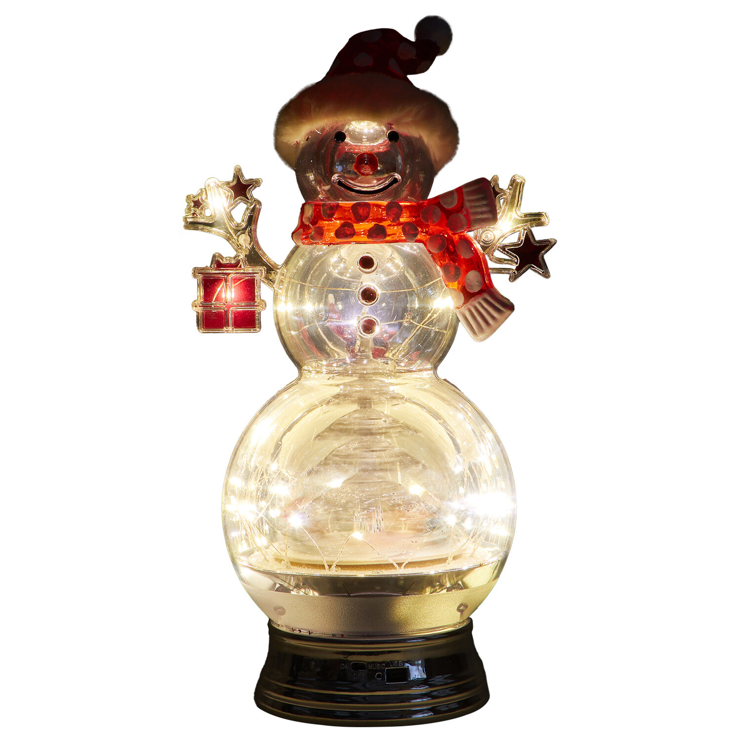 LED Musical Snowman with Winter Scene - Silver Image 3