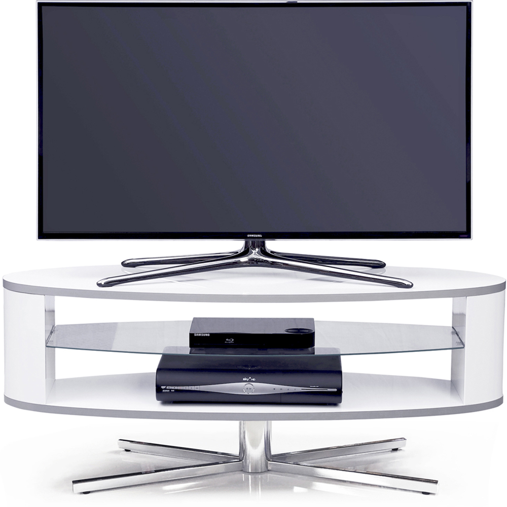 MDA Designs Orbit 2 Shelf White TV Cabinet Image 4