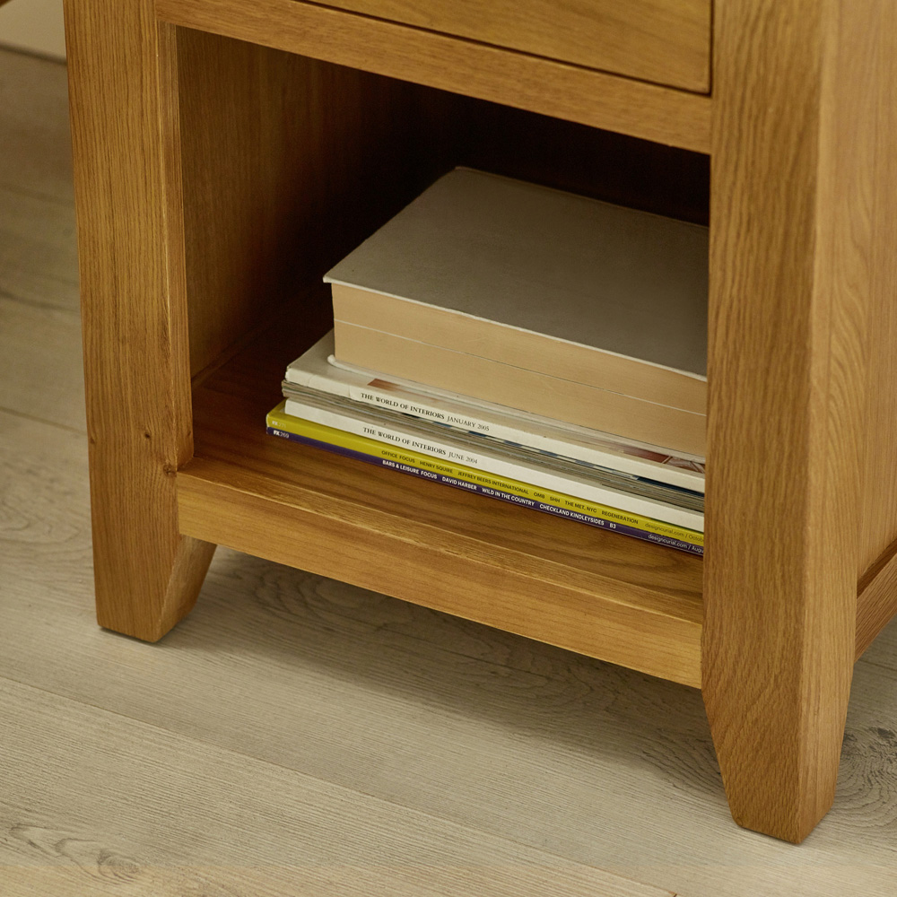 Julian Bowen Marlborough Single Drawer White Oak Bedside Table Image 4