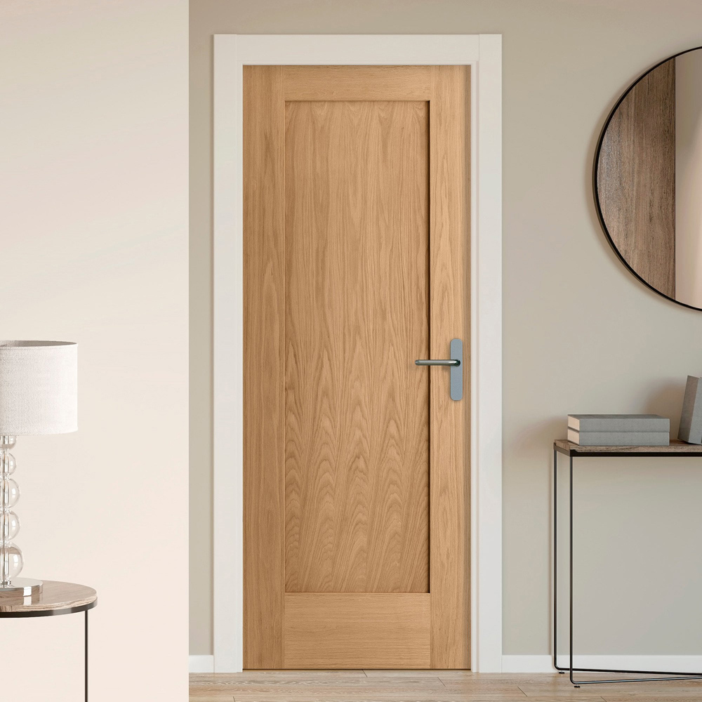 Oak Veneer Pattern 10 1 Panel Internal Door 1981 x 686 x 35mm Image 2