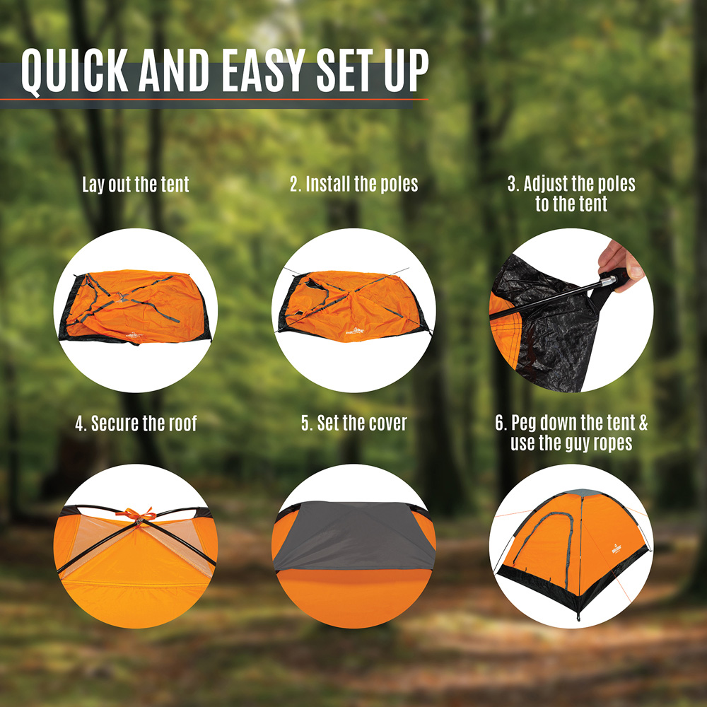 Milestone Camping Festival Dome Tent Charcoal Image 4