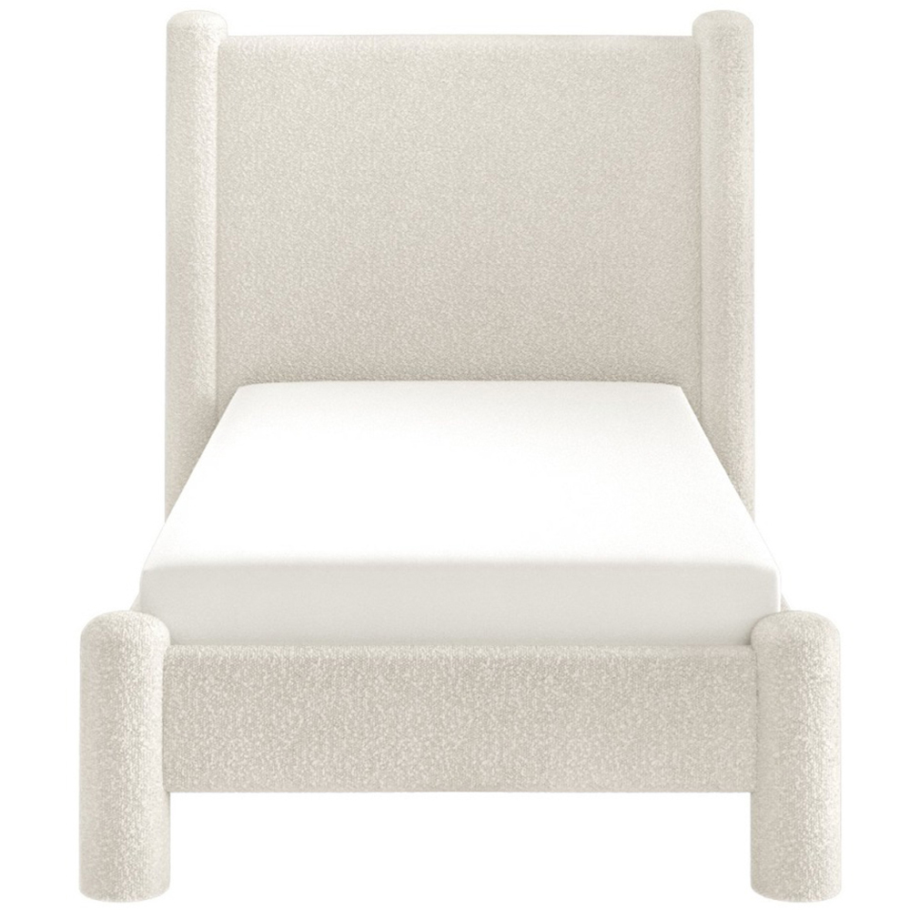 Flair Rayne Single Beige Boucle Fabric Pillar Bed Image 3