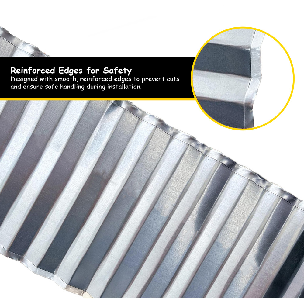 Nicoman Silver Corrugated Metal Lawn Edging Garden Border Roll 5m Image 4