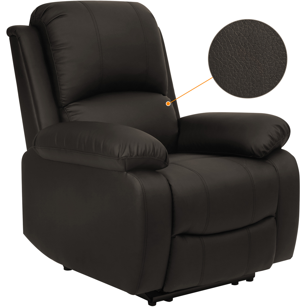 Comfy Living Brown PU Leather Electric Recliner Chair Image 4