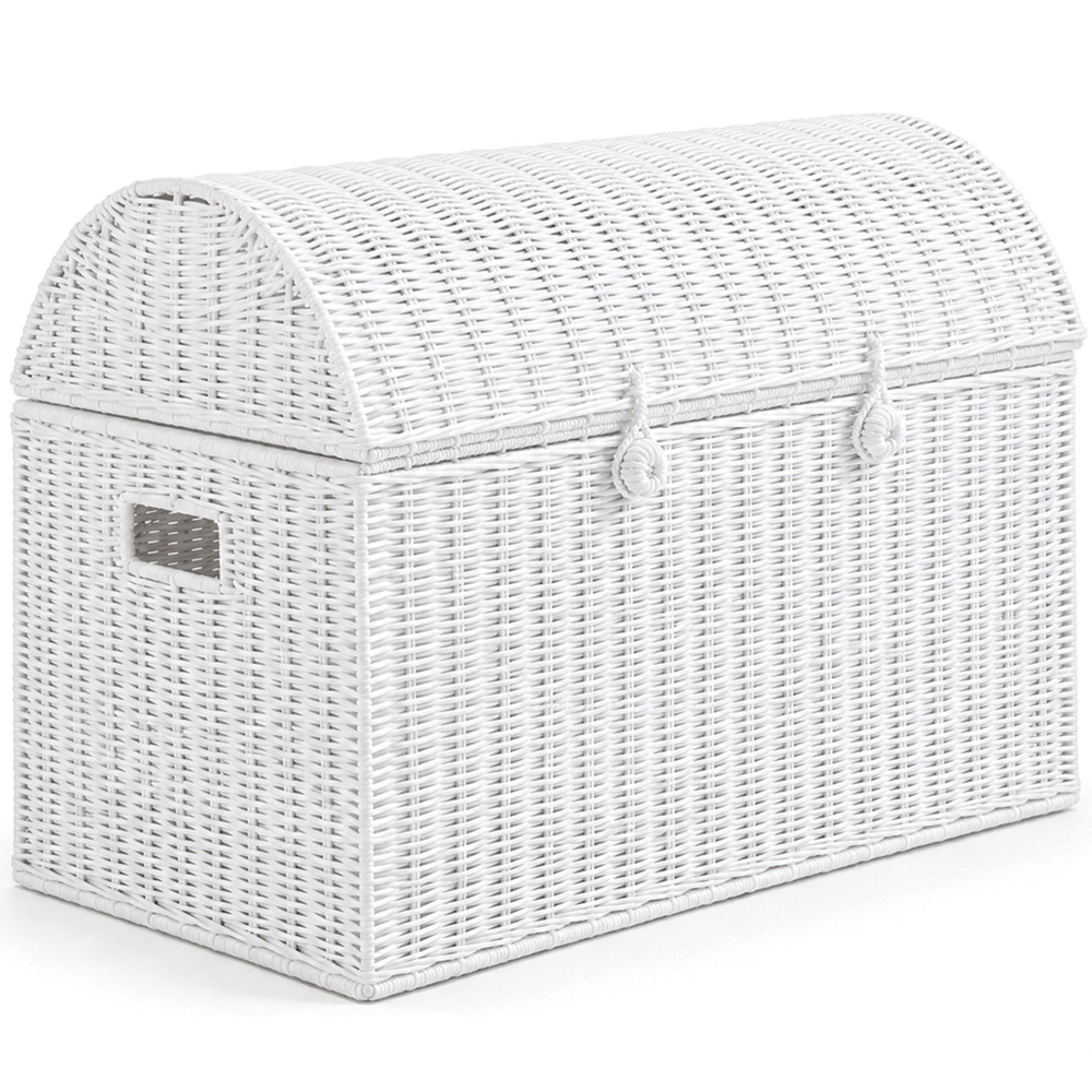 Home Republic White Rattan Woven Storage Chest Image 2