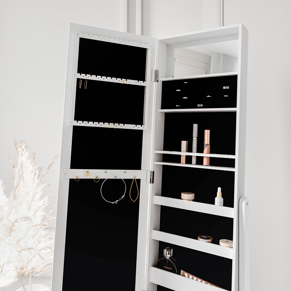 CARME Home Caitlyn Standing Full Length Jewellery Mirror Cabinet Image 3