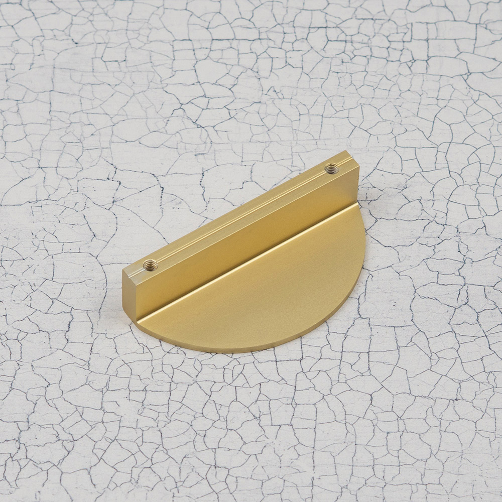 Handle & Home Brushed Brass Half Moon Cabinet Handle 64mm Image 5