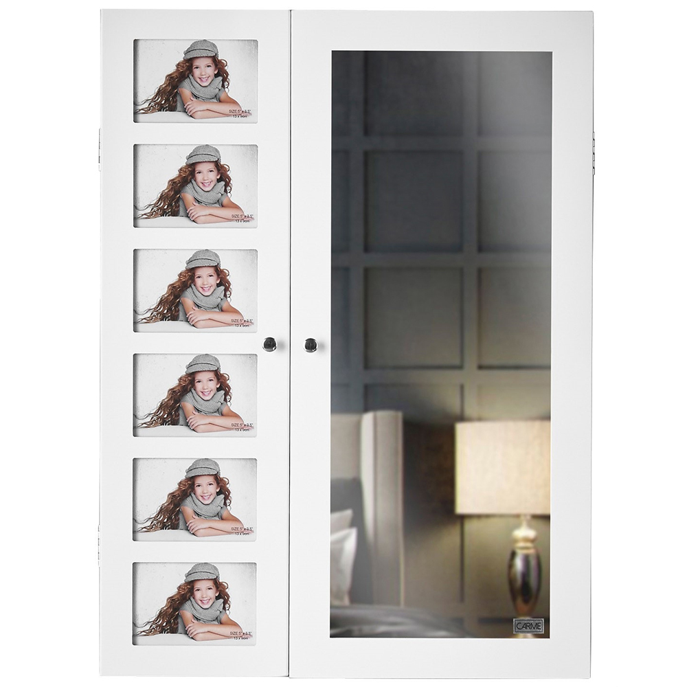 CARME Home Harper LED Mirror Cabinet with Photo Frame Image 2