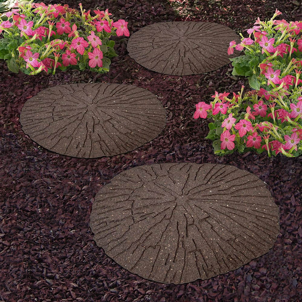 Primeur 45cm Cracked Log Earth Reversible Stepping Stone 4 Pack Image 2