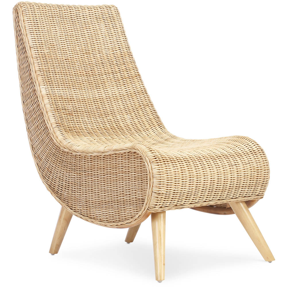 Desser Cream Wicker Teardrop Chair Image 2