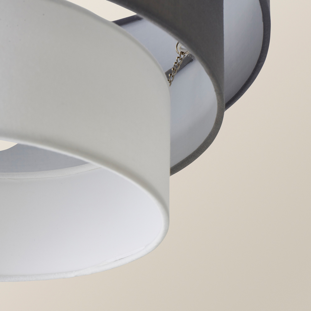 ValueLights Aztec 3 Tier Grey Fabric Ceiling Light Shade Image 4