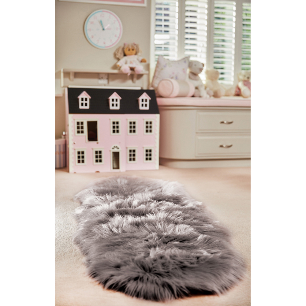 Origins Grey Genuine Sheepskin Rug 70 x 175cm Image 6
