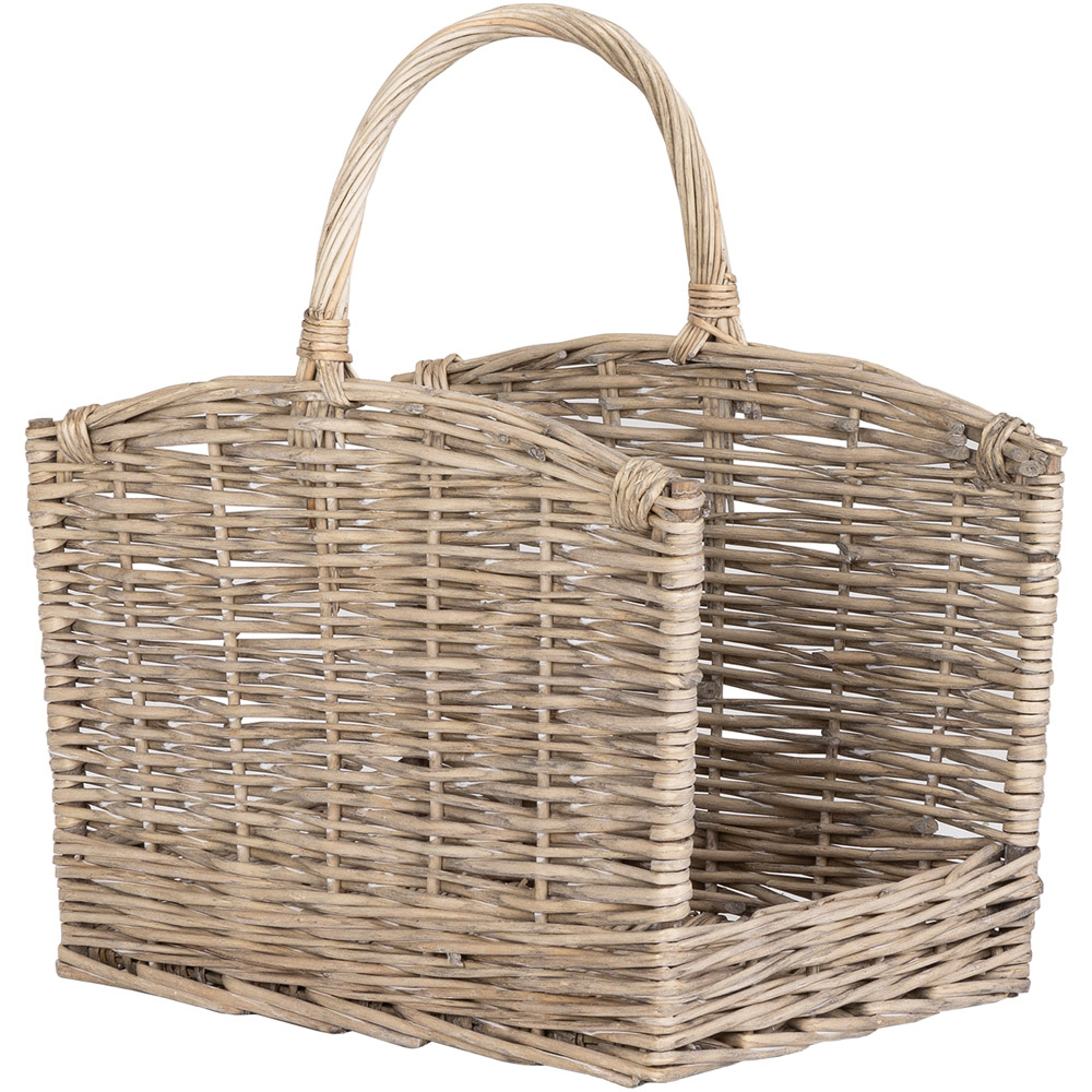 Charles Bentley Snug Wicker Oval Open Ended Log Basket Set of 2 Image 3