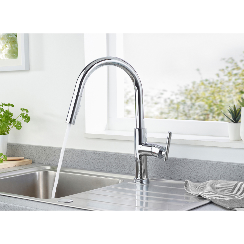 Bristan Jule Chrome Pull Out Kitchen Mono Sink Mixer Tap Image 6