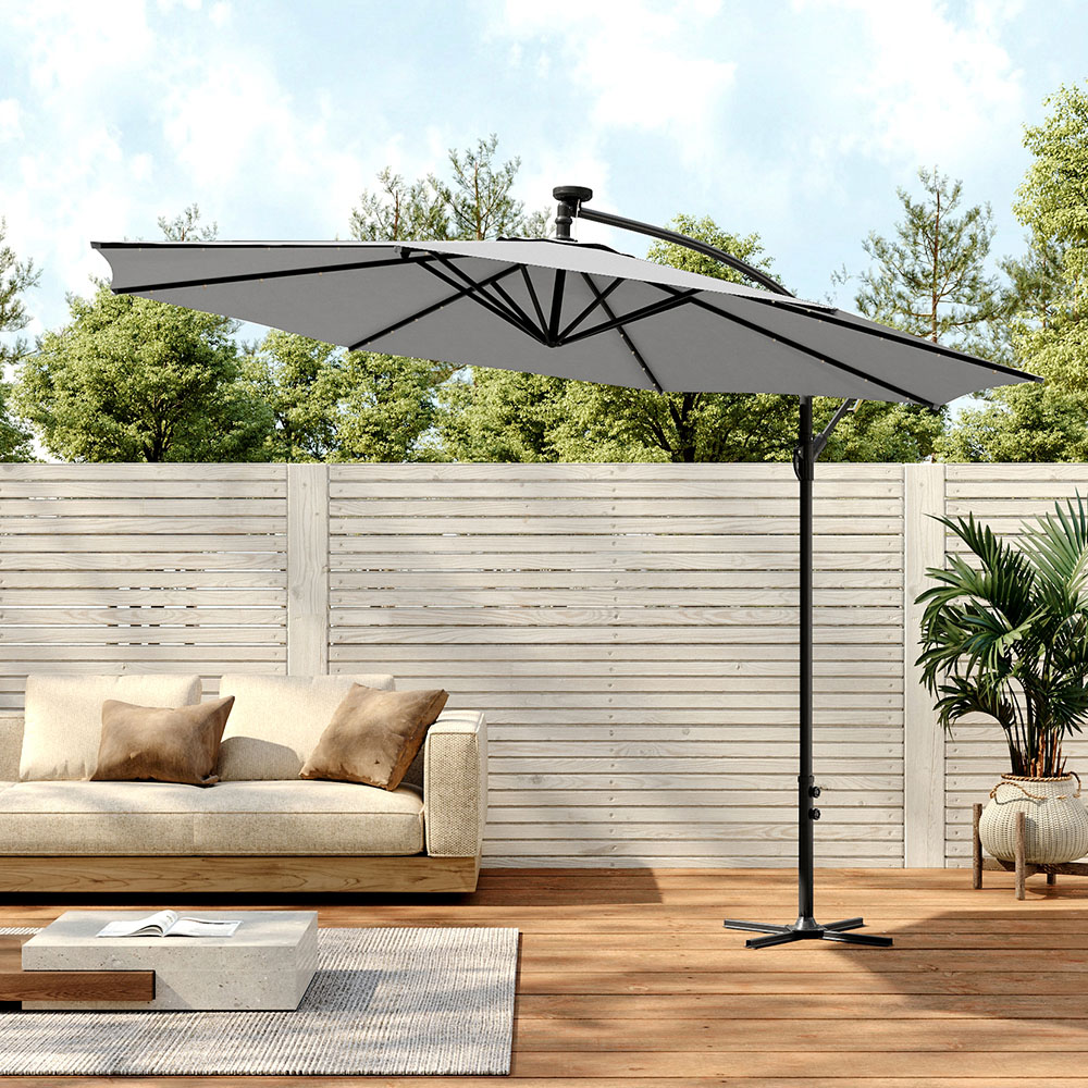 Living and Home 4 Piece Square Parasol Base with Cross Base 100 x 100cm Image 2