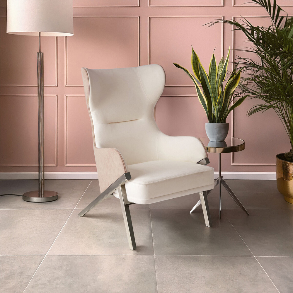 Premier Housewares Piermount Ivory Wingback Chair Image 4