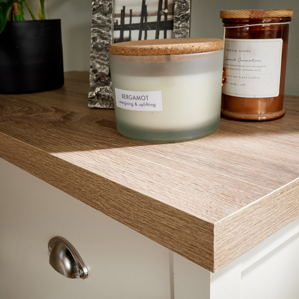 Home Source Avon 4 Drawer White and Oak Dual Tone Chest of Drawers Image 4