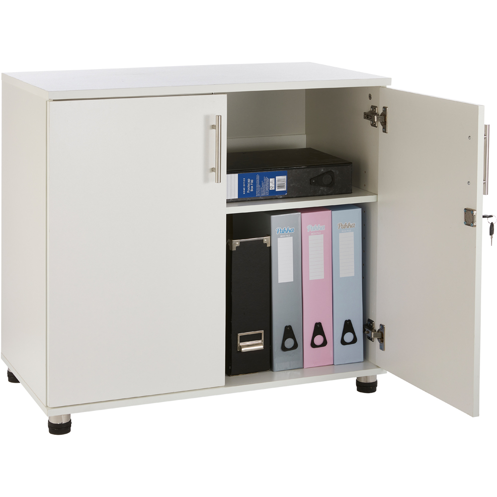MMT Furniture Designs 2 Door White Lockable Filing Cabinet Image 3