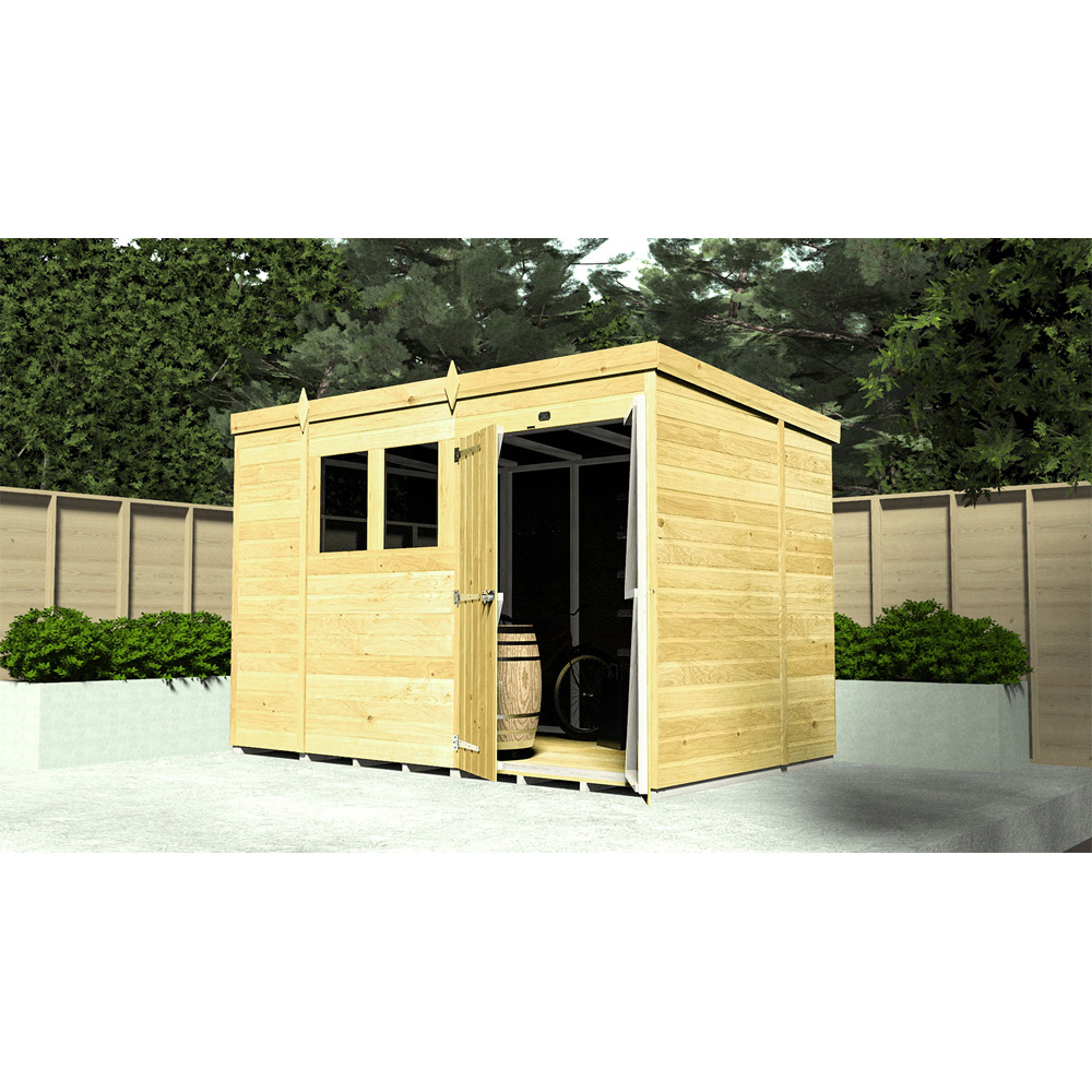 DIY Sheds 19 x 7ft Tongue and Groove Timber Pent Security Garden Shed Image 4