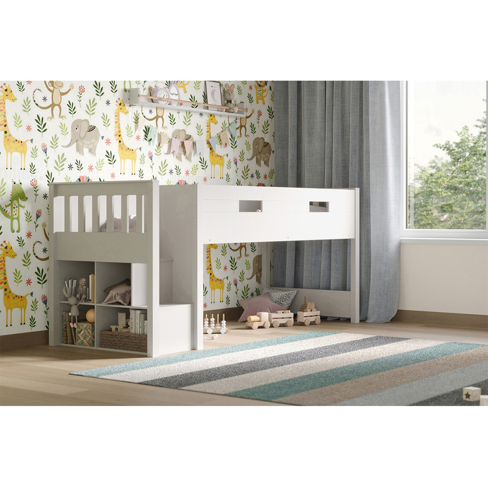 Flair Charlie White Mid Sleeper Wooden Bed Frame Image 4