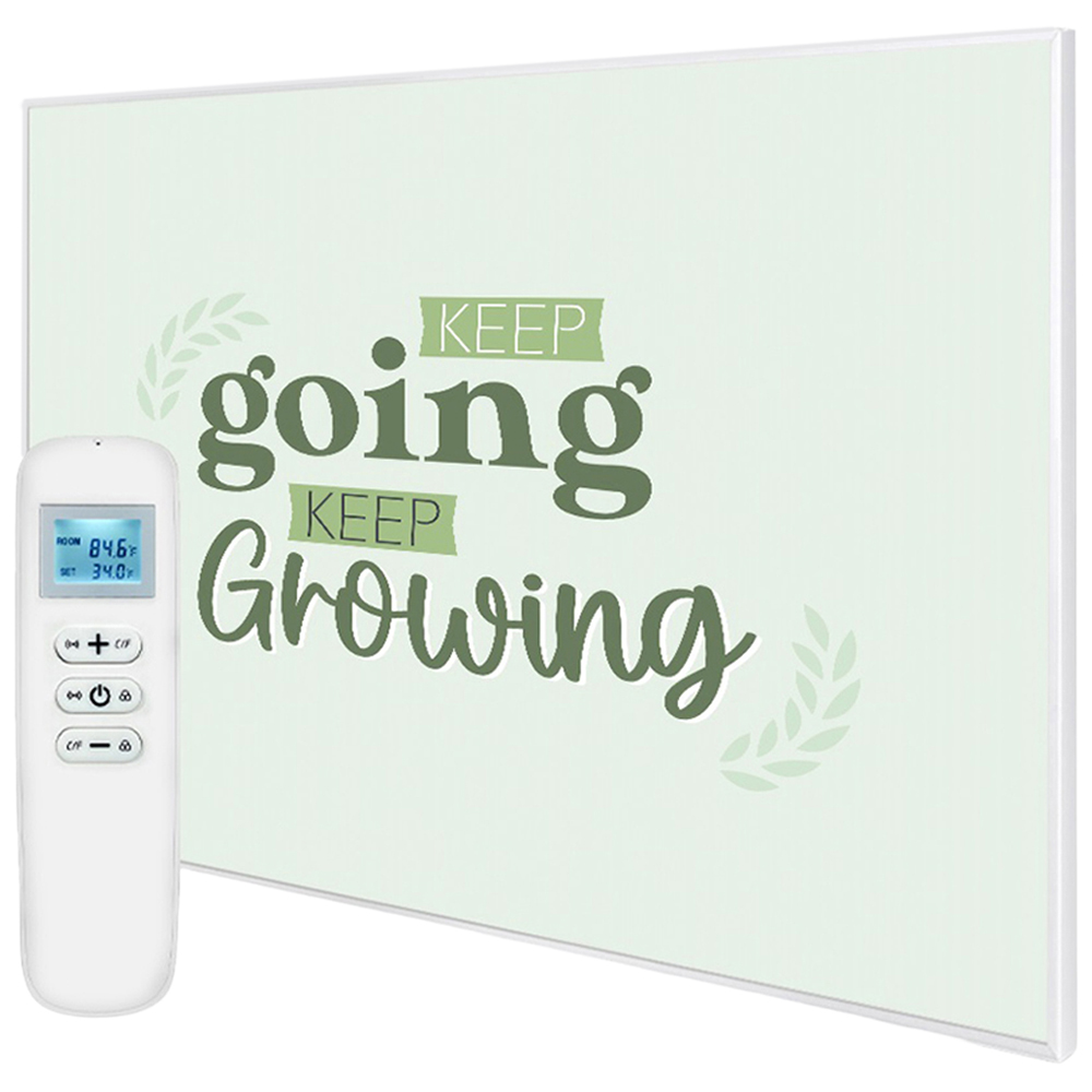 Mirrorstone Nexus Keep Goin Keep Growing Quote Wi-Fi Infrared Heating Panel 1200W 995 x 1195mm Image 1
