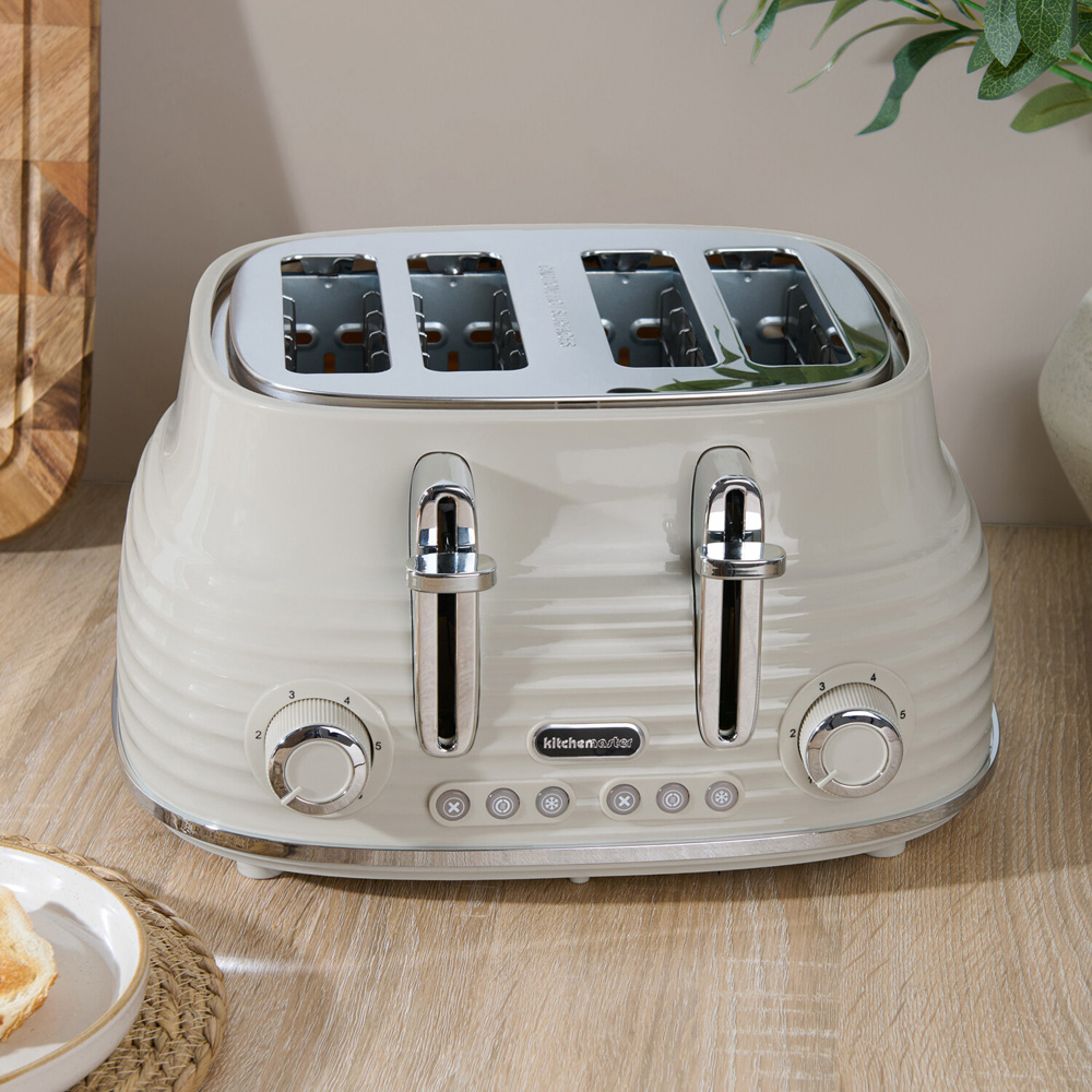 Kitchen Master 4 Slice Stainless Steel Toaster Putty Grey Image 8