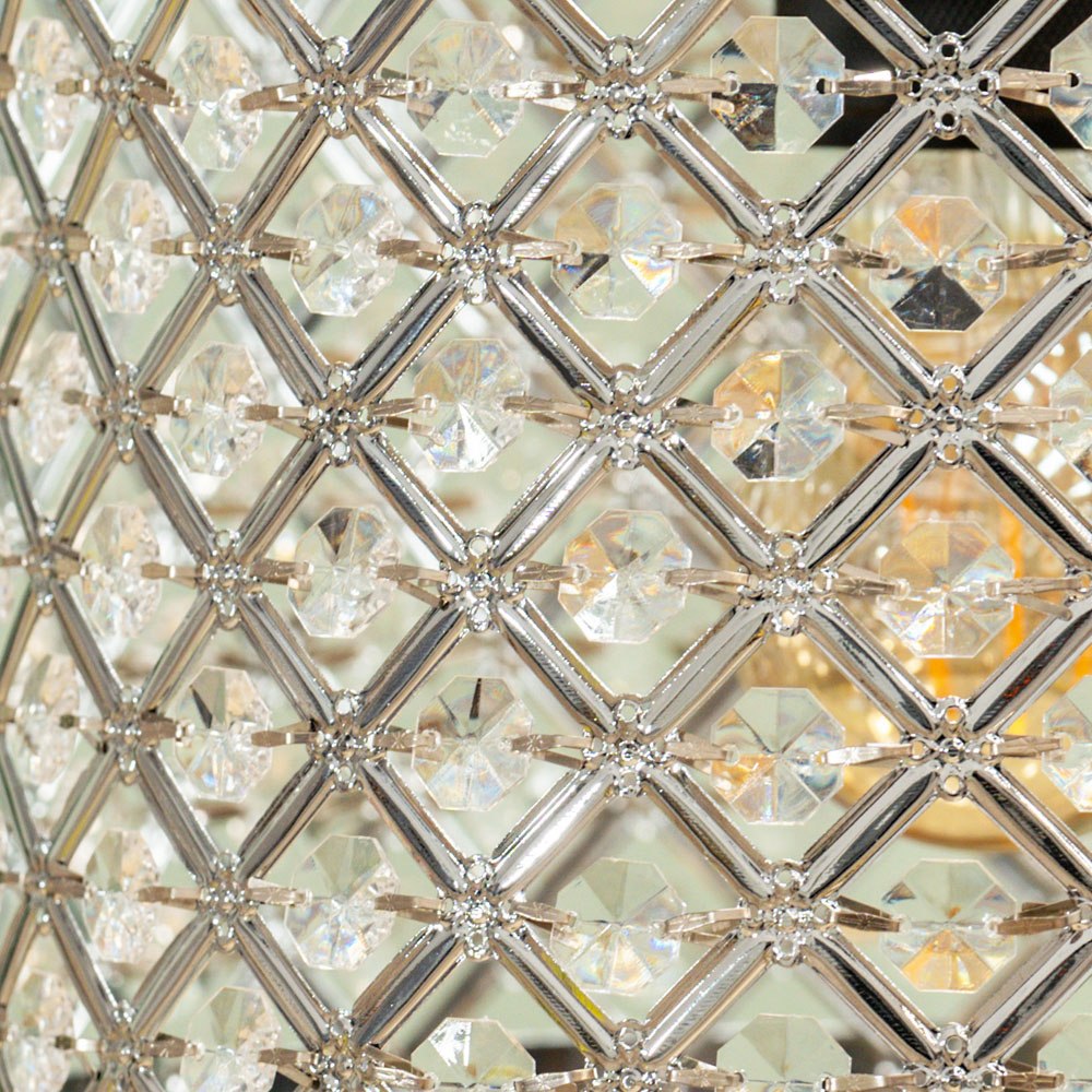 ValueLights Hadley Silver Jewel Light Drum Lamp Shade Image 4