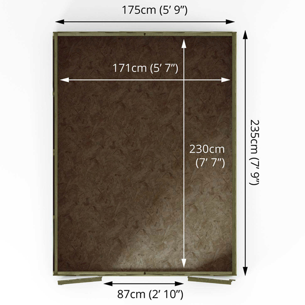 Mercia 8 x 6ft Double Door Overlap Apex Shed Image 9