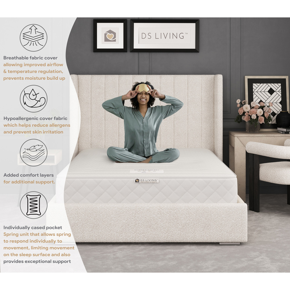 DS Living Aurora Serenity Double 1000 Pocket Sprung Mattress with Comfort Layers Image 6