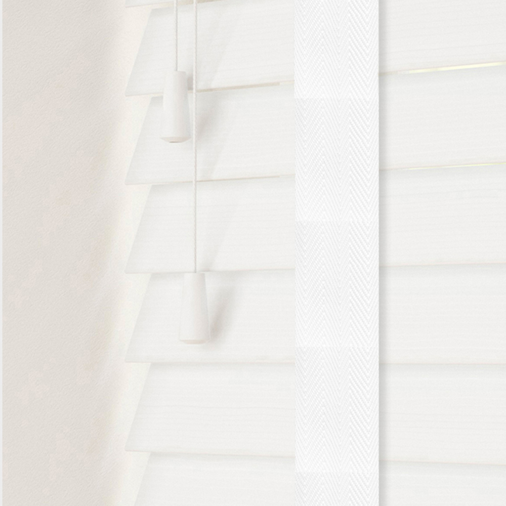 Caecus Faux Wood Tape Venetian Blind White 90 x 120cm Image 1