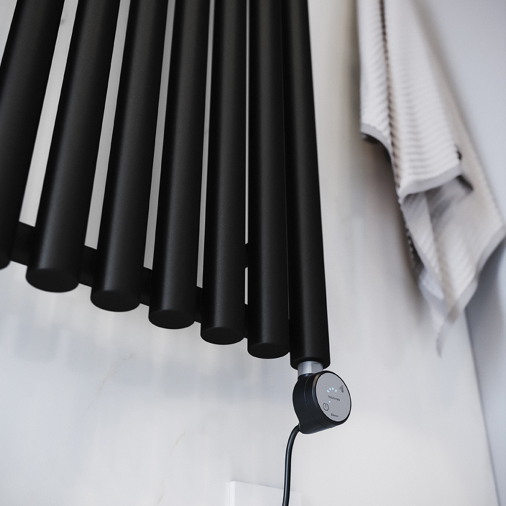 Terma Rolo Room Heban Black Electric Radiator Bluetooth 1000W 1800 x 480mm Image 6