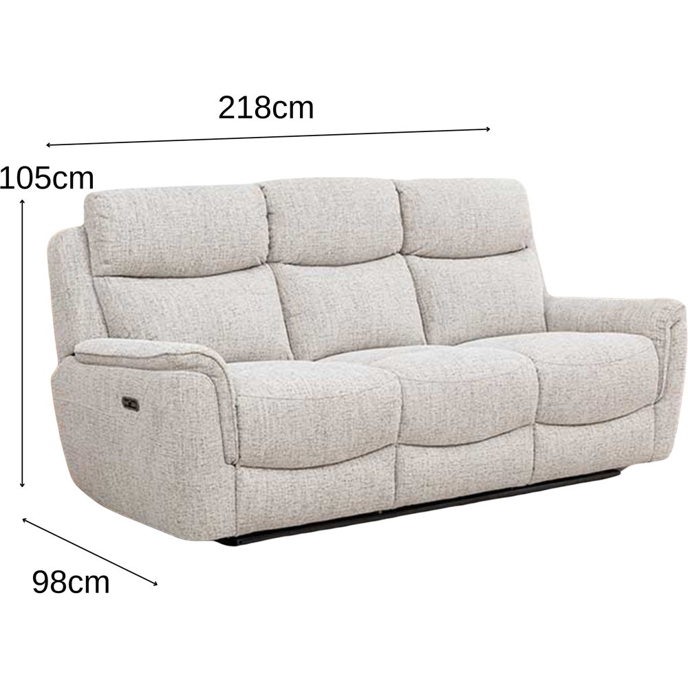 Long Island 3 Seater Beige Recliner Sofa Image 9