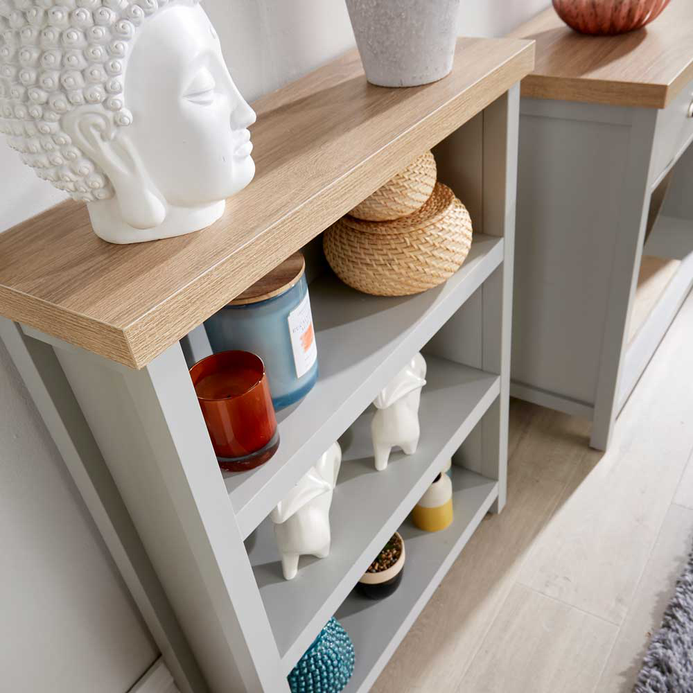 Home Source Avon 3 Tier Grey Bookcase Storage Unit Image 4