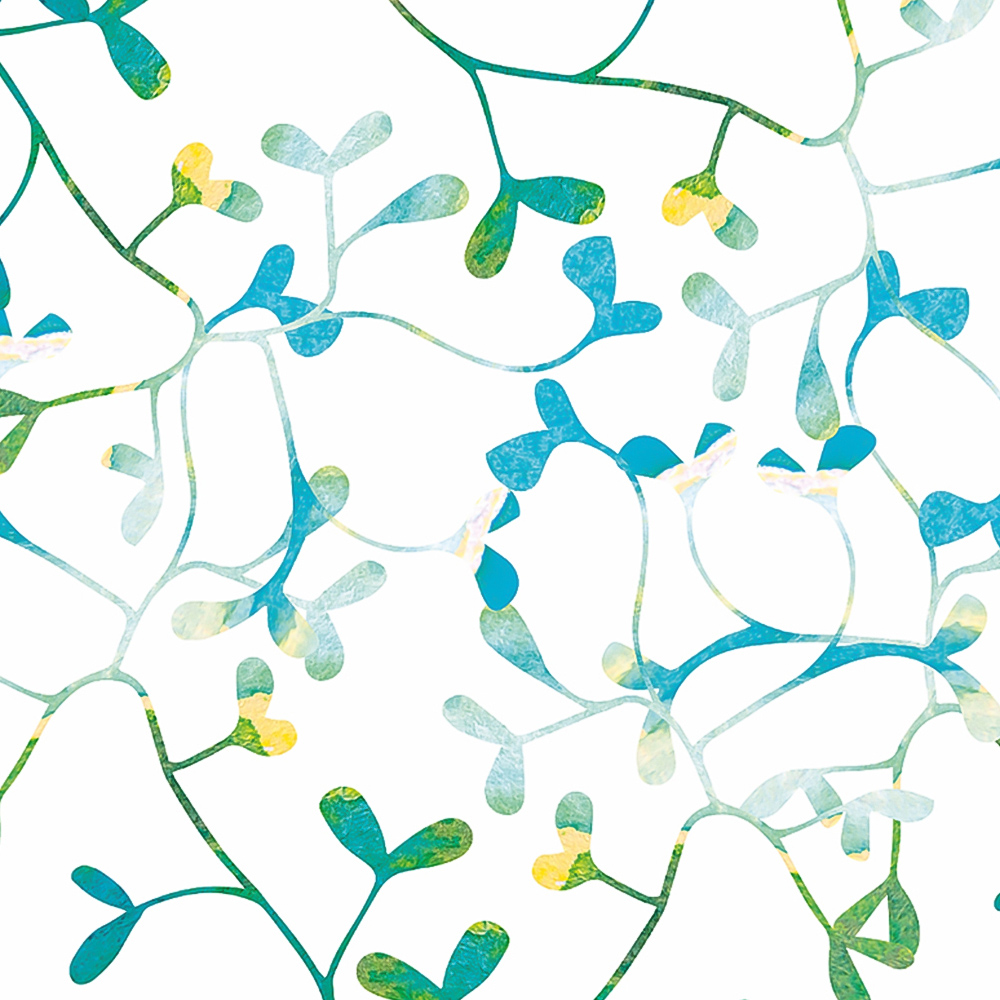 Origin Murals Water Coloured Petals Blue Wall Mural Image 2