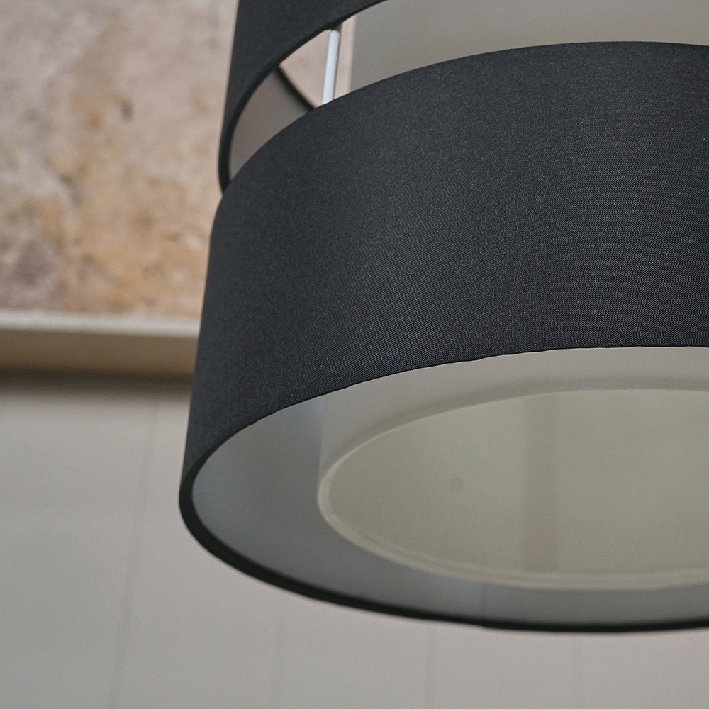 ValueLights Sophia 2 Tier Black Ceiling Light Shade Small Image 5