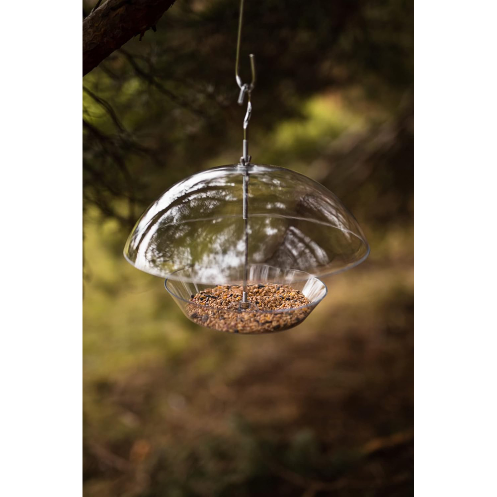 Marco Paul Clear Covered Dome Canopy Small Bird Seed Feeder Image 4