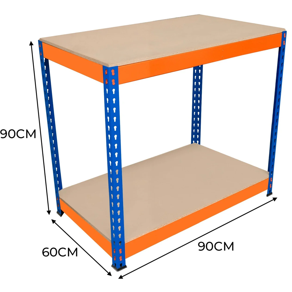 MonsterShop S-Rax 2 Shelf Blue and Orange Workbench 90 x 60cm Image 5