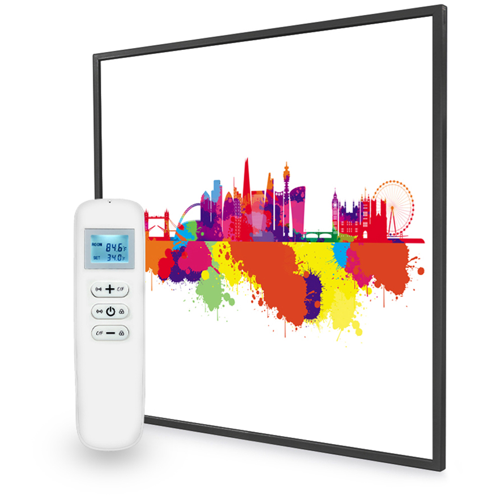 Mirrorstone Nexus London Skyline Splash Image Wi-Fi Infrared Heating Panel 350W 595 x 595mm Image 3