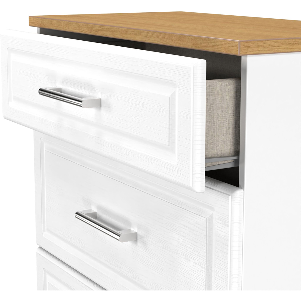 Crowndale Kent 3 Drawer White Ash and Modern Oak Deep Chest of Drawers Ready Assembled Image 6