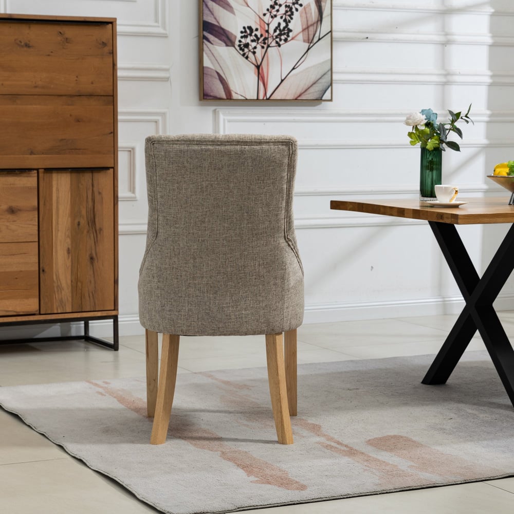 Artemis Home Ravenna Set of 2 Brown Fabric Dining Chair Image 6