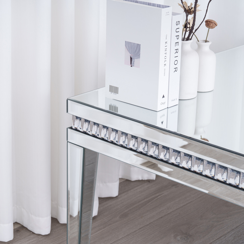 Comfy Living Mirrored Crystal Coffee Table Image 2