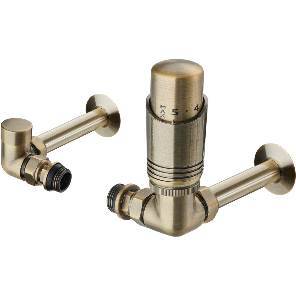 Terma Antique Brass Pipe Sleeving and Metal Collar Set 130mm Image 3