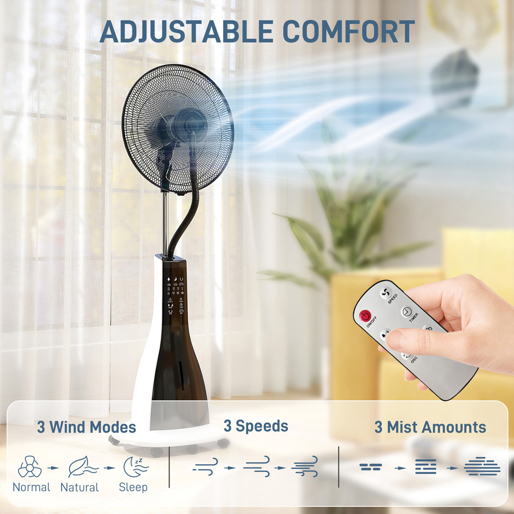 Portland Oscillation Spray Misting Pedestal Fan with Wheels 49 inch Image 5