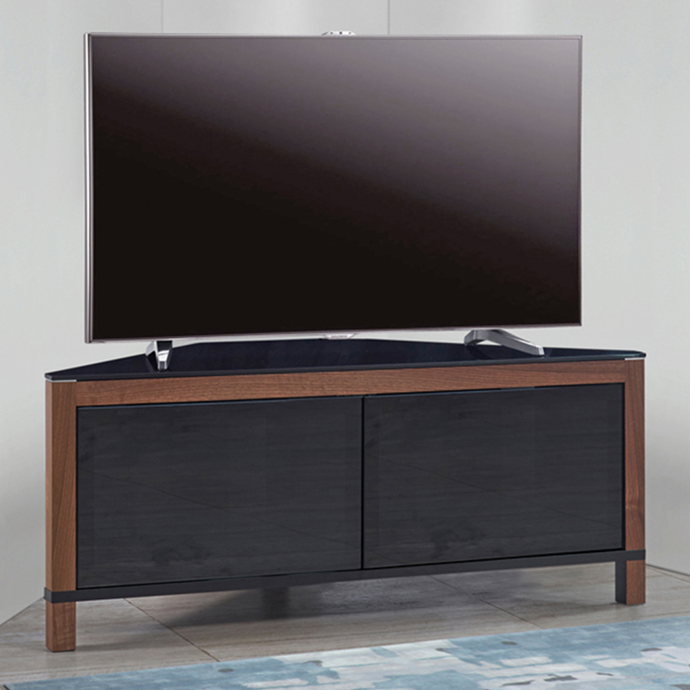 MDA Designs Volans 2 Door Black and Walnut TV Cabinet Image 1