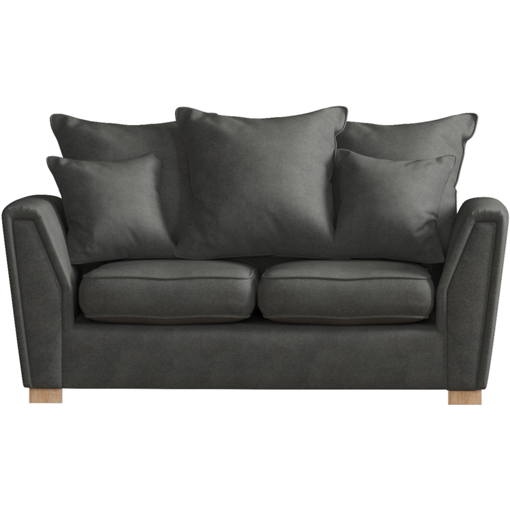Wendleberry 2 Seater Steel Plush Velvet Scatter Back Sofa Image 2