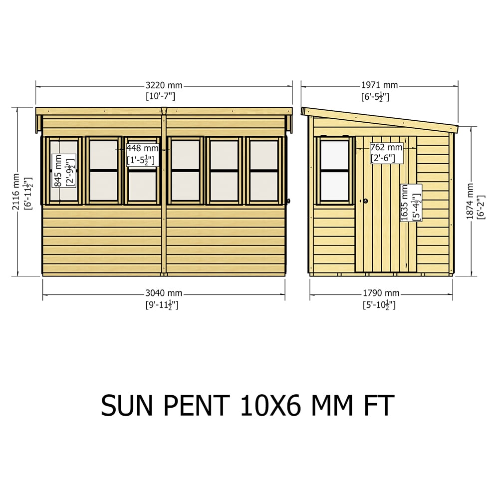 Shire Sun 10 x 6ft Pent Potting Shed Image 9