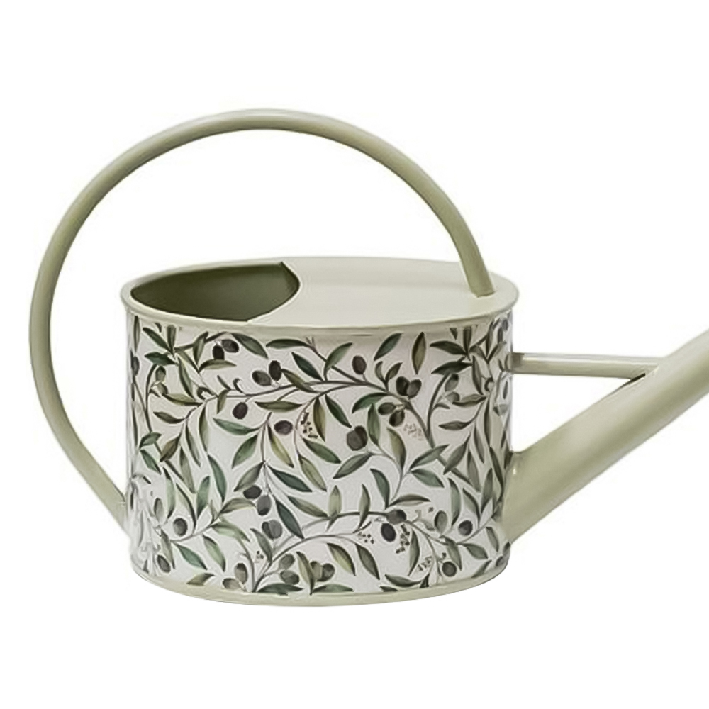 Ivyline Maisie Olive Green Vintage Metal Watering Can 20 x 43cm Image 2