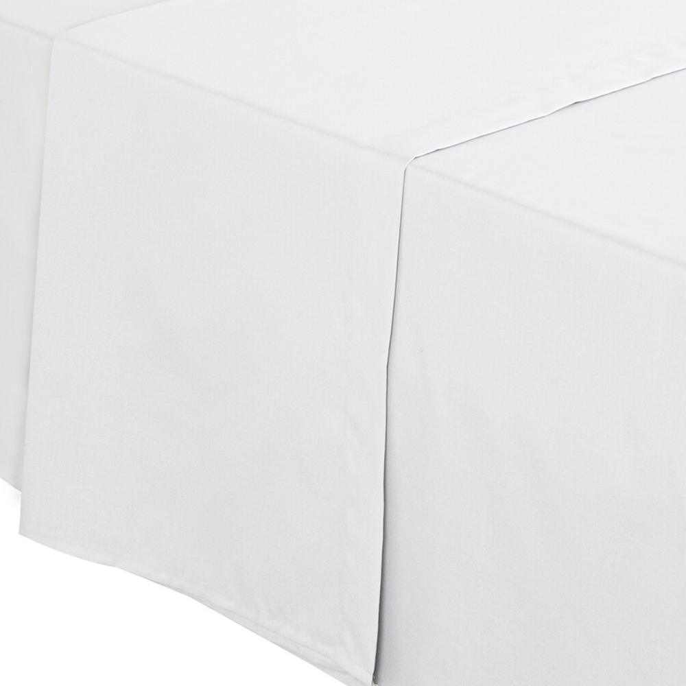 My Home Single White Polycotton Flat Bed Sheet Image 2