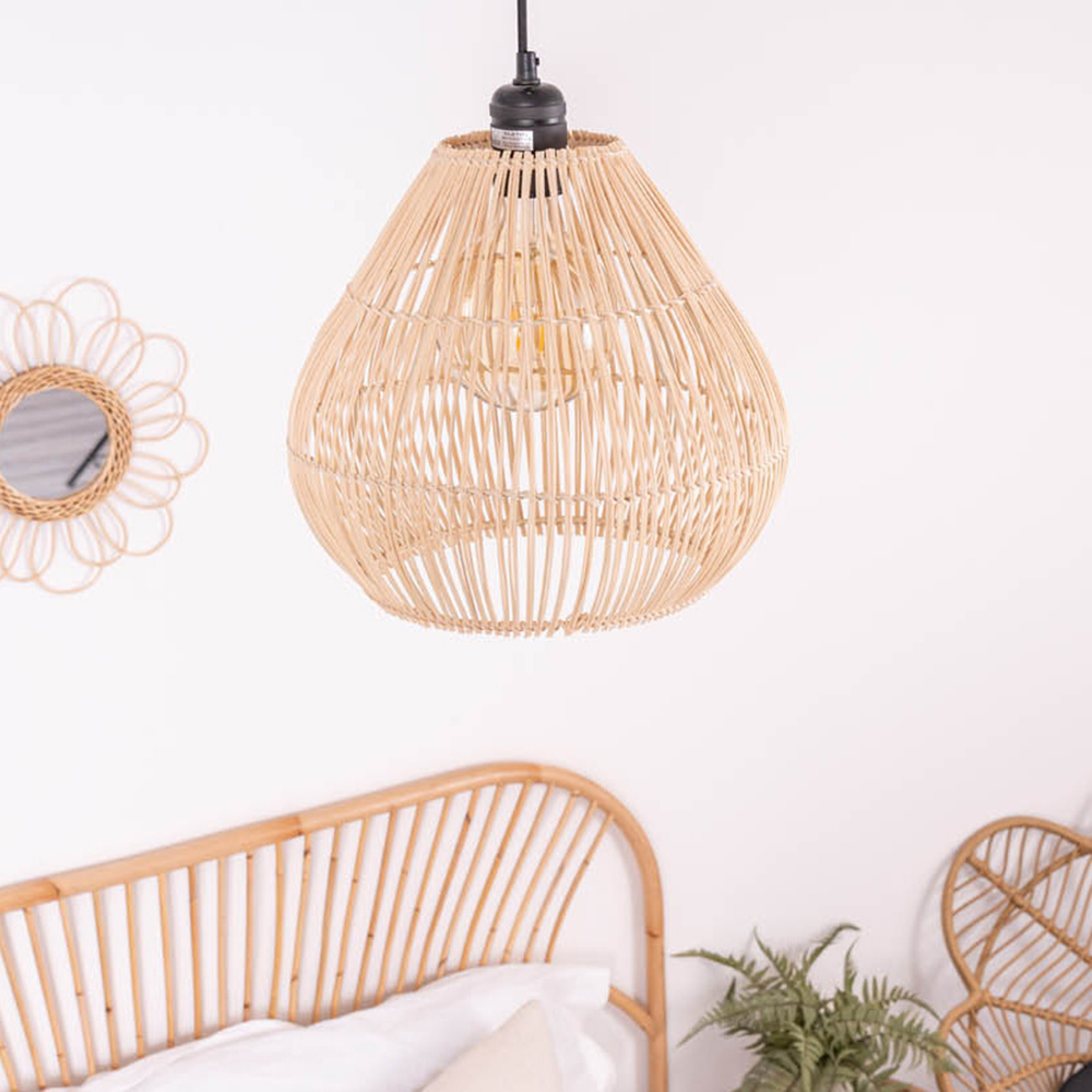 ValueLights Vine Rattan Teardrop Pendant Lamp Shade Image 2
